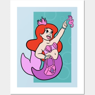 Little Mermaid Girl Posters and Art